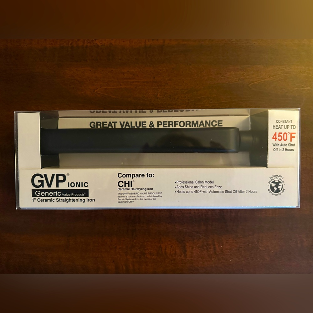 GVP Iconic 1” ceramic hair straightener - New